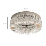HOMCOM Crystal Ceiling Light, Modern Pendant Light, Suitable for Living Room and Bedroom, Silver